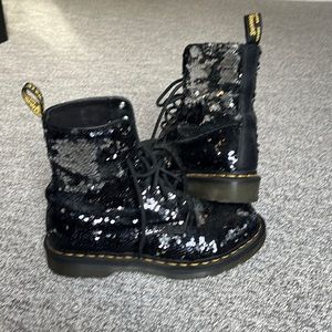 Sequin Doc Marten boots.  Barley worn.  Almost like new.